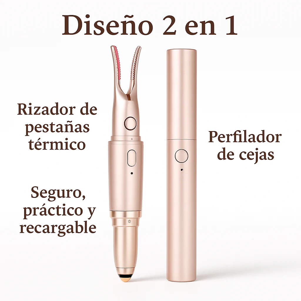 Encrespador de pestañas y Depilador De Cejas 2 en 1