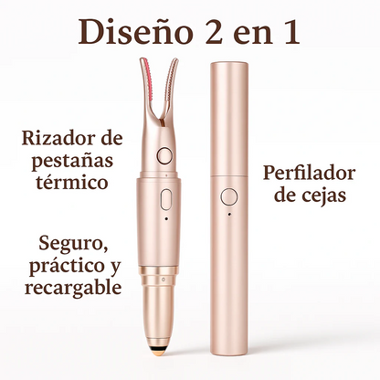 Encrespador de pestañas y Depilador De Cejas 2 en 1